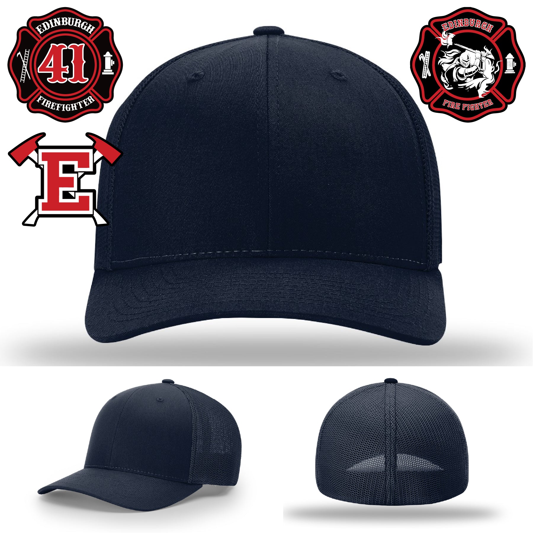 Edinburgh Fire Station 41 firefighter hat leather patch