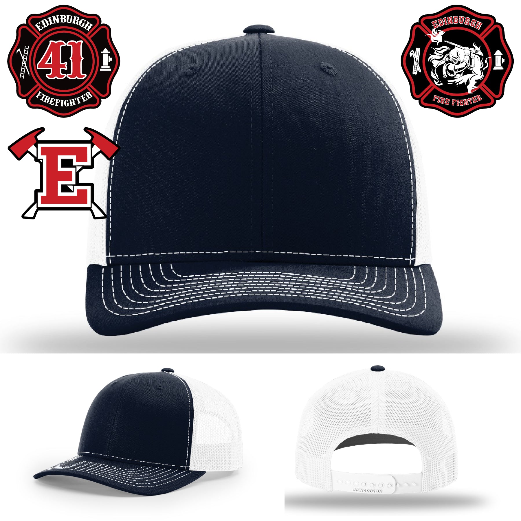 Edinburgh firefighter hat built on premium Richardson hat