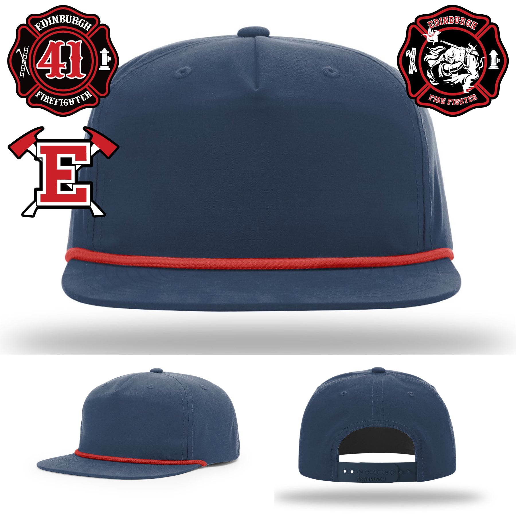 Firefighter leather patch hat honoring Edinburgh Fire
