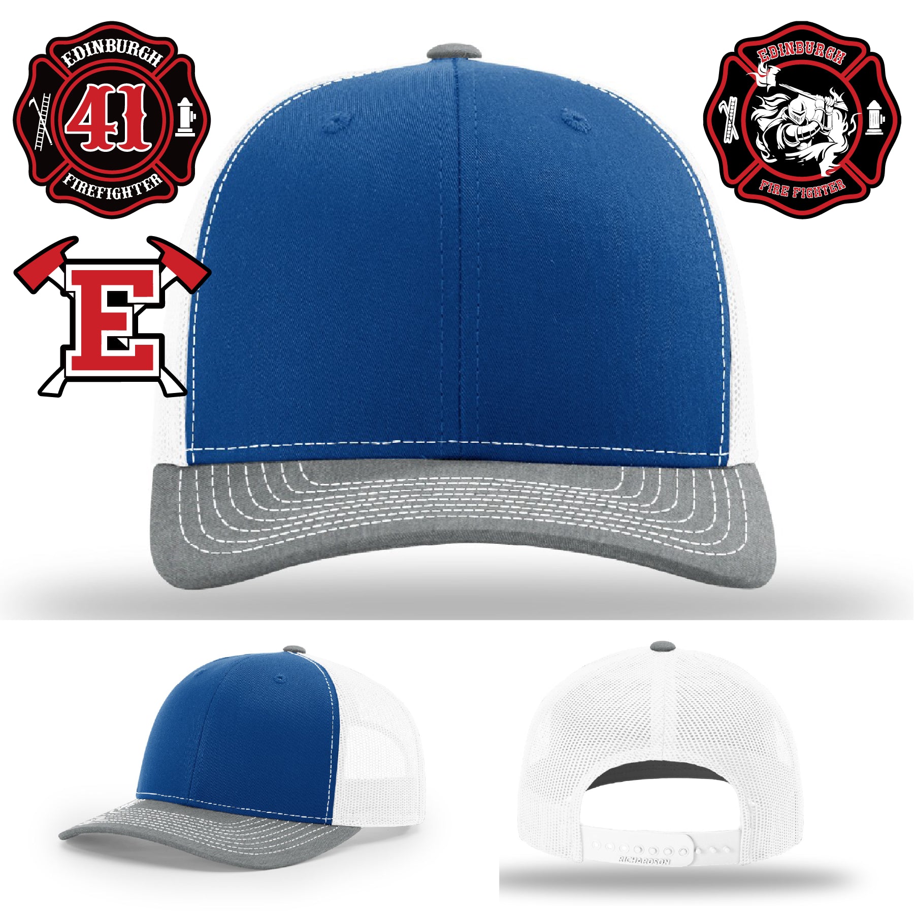 Edinburgh Fire leather patch firefighter hat for daily wear