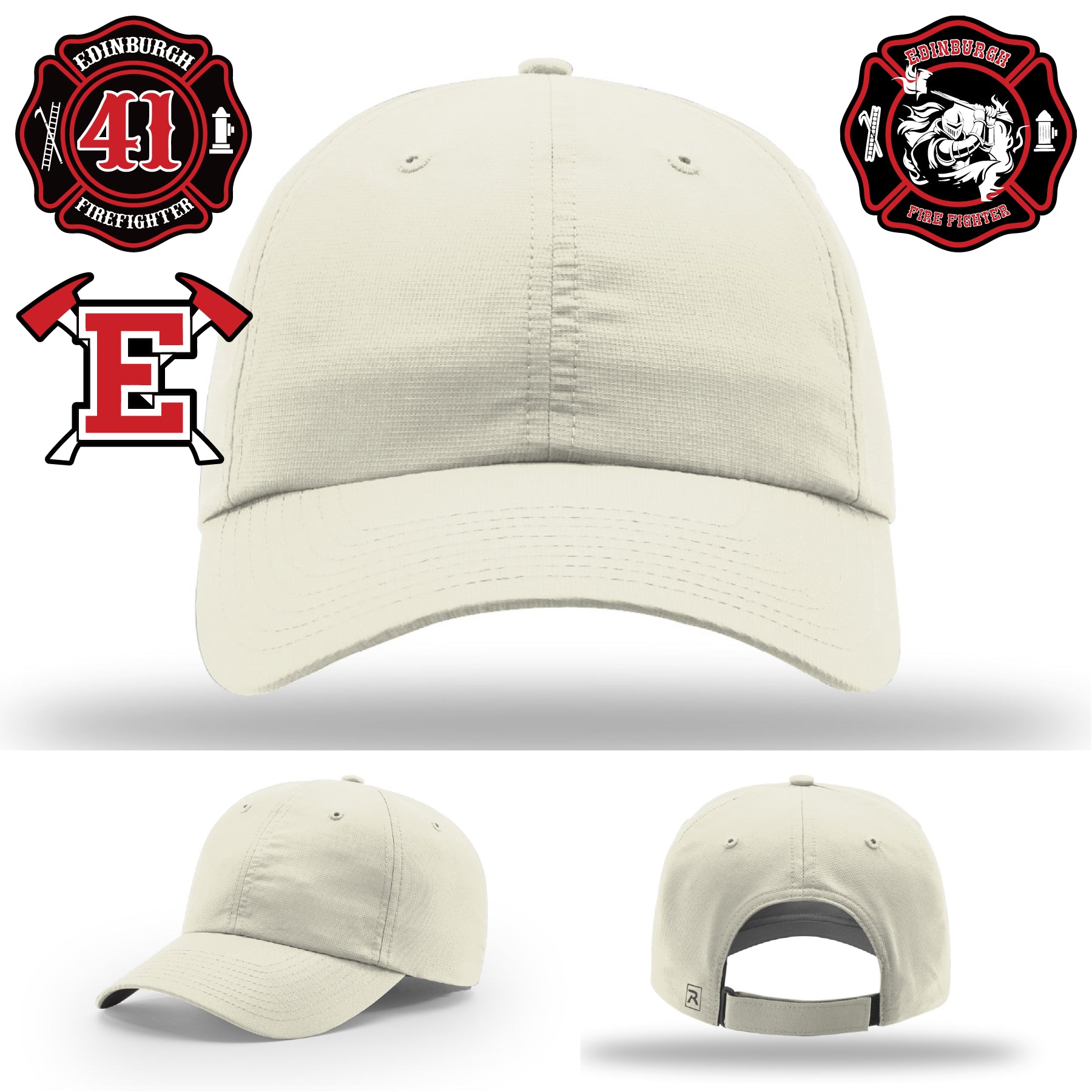 Firefighter hat with handcrafted Edinburgh Fire patch