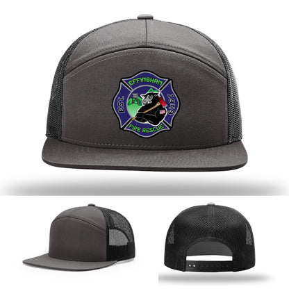 Leather patch firefighter hat representing Effingham Fire Rescue