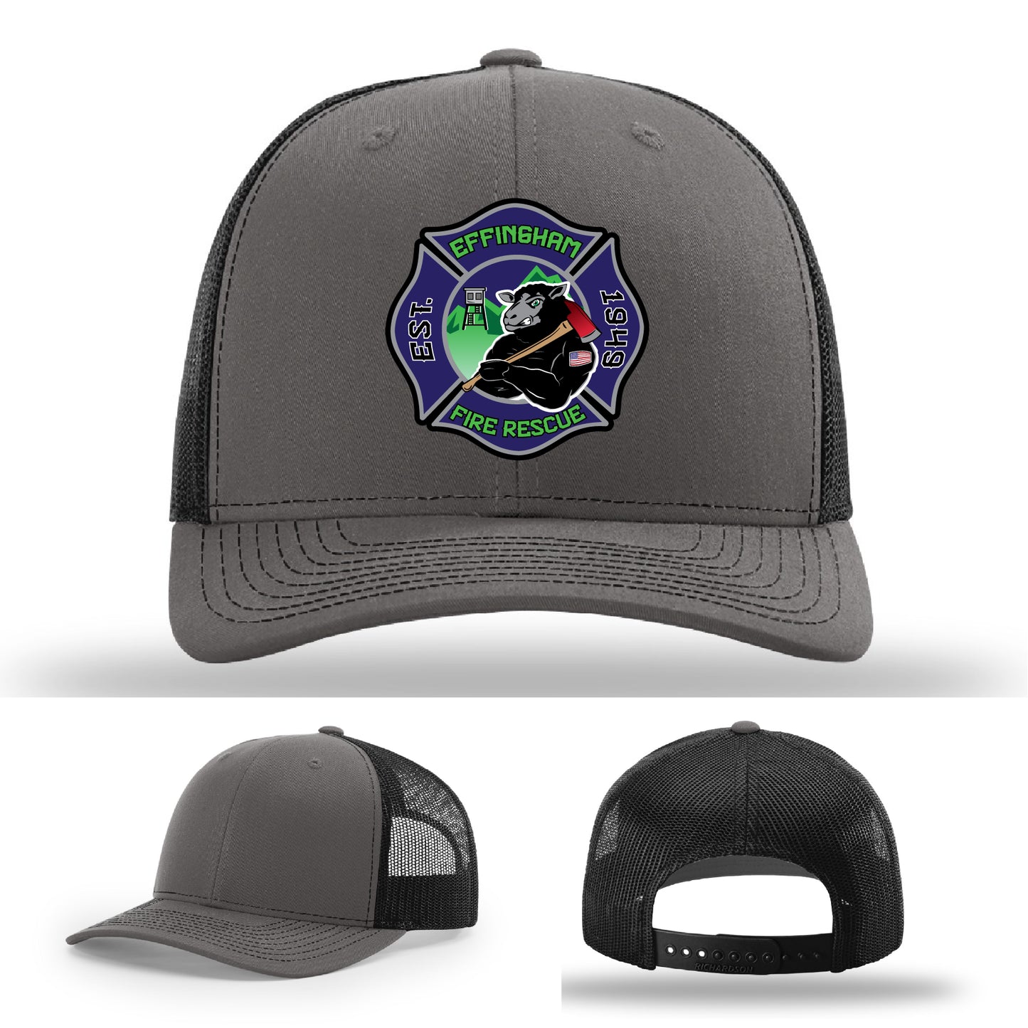 Firehouse tough hat with Effingham Fire Rescue leather patch