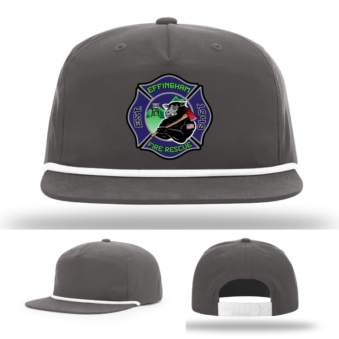 Station crew firefighter hat with Effingham Fire Rescue patch