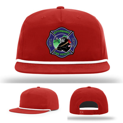 Custom firefighter leather patch hat for Effingham Fire Rescue