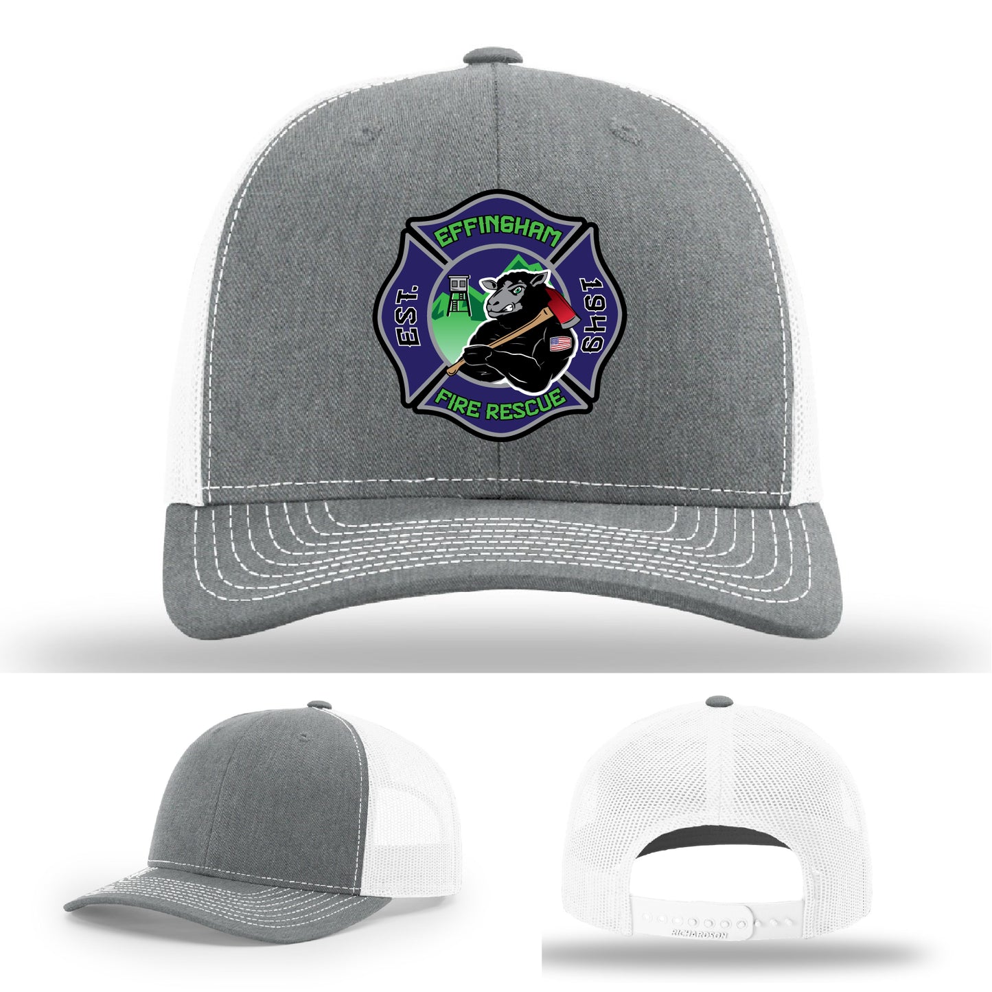 Effingham Fire Rescue firefighter gear leather patch hat