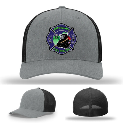 Effingham Fire Rescue firefighter hat with rugged leather patch