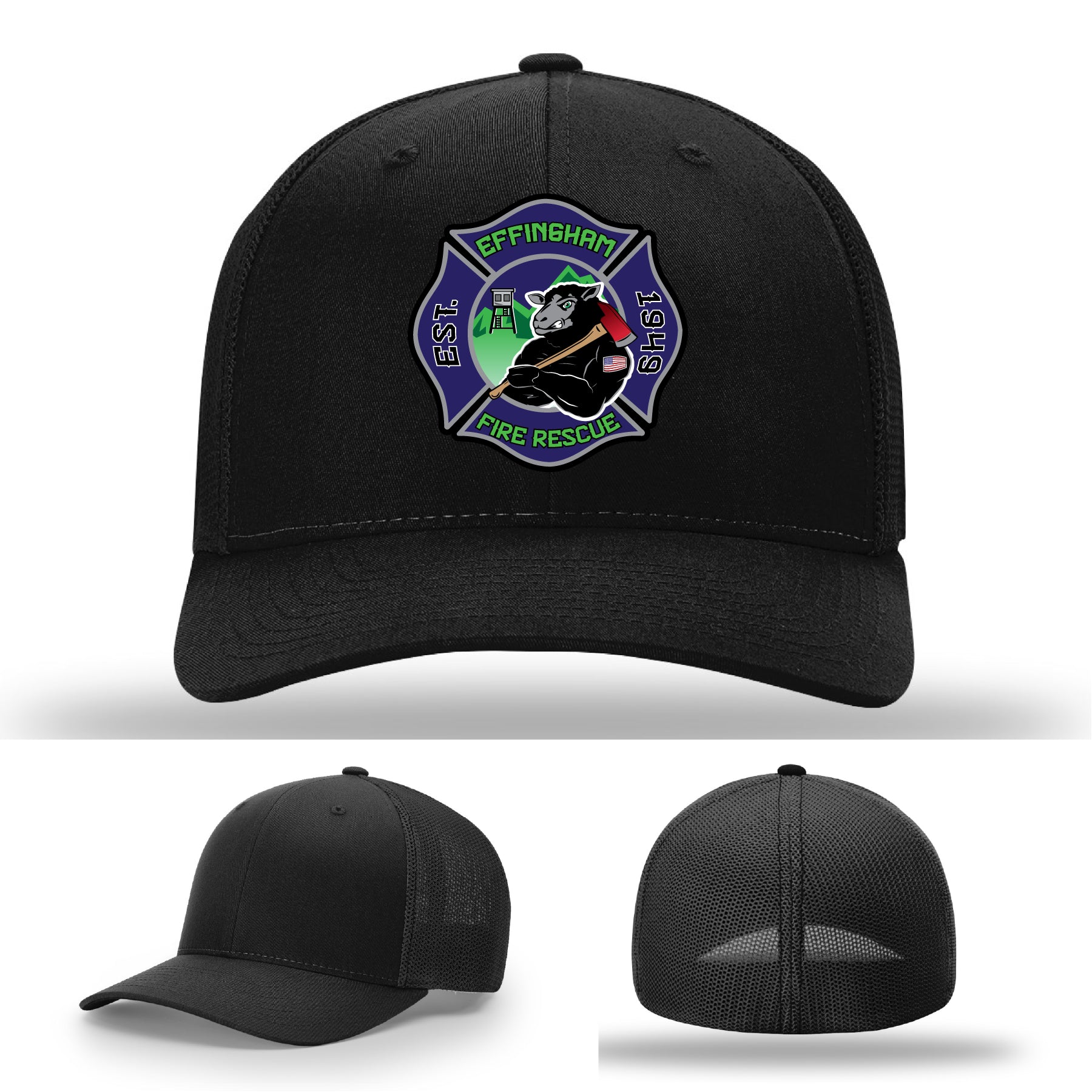 Effingham Fire Rescue hat featuring full grain leather patch