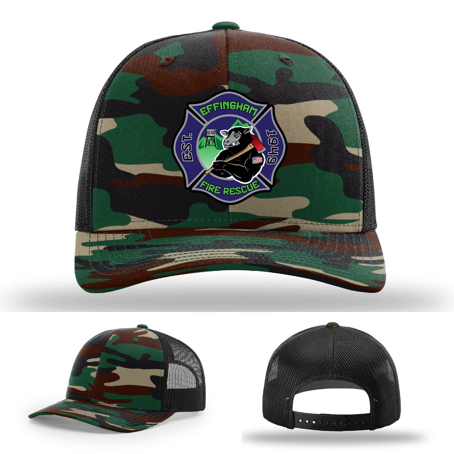 Effingham Fire Rescue firefighter hat designed for station pride