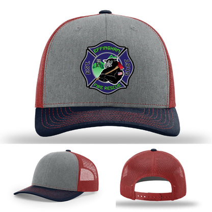 Effingham Fire Rescue firefighter hat with custom crafted patch