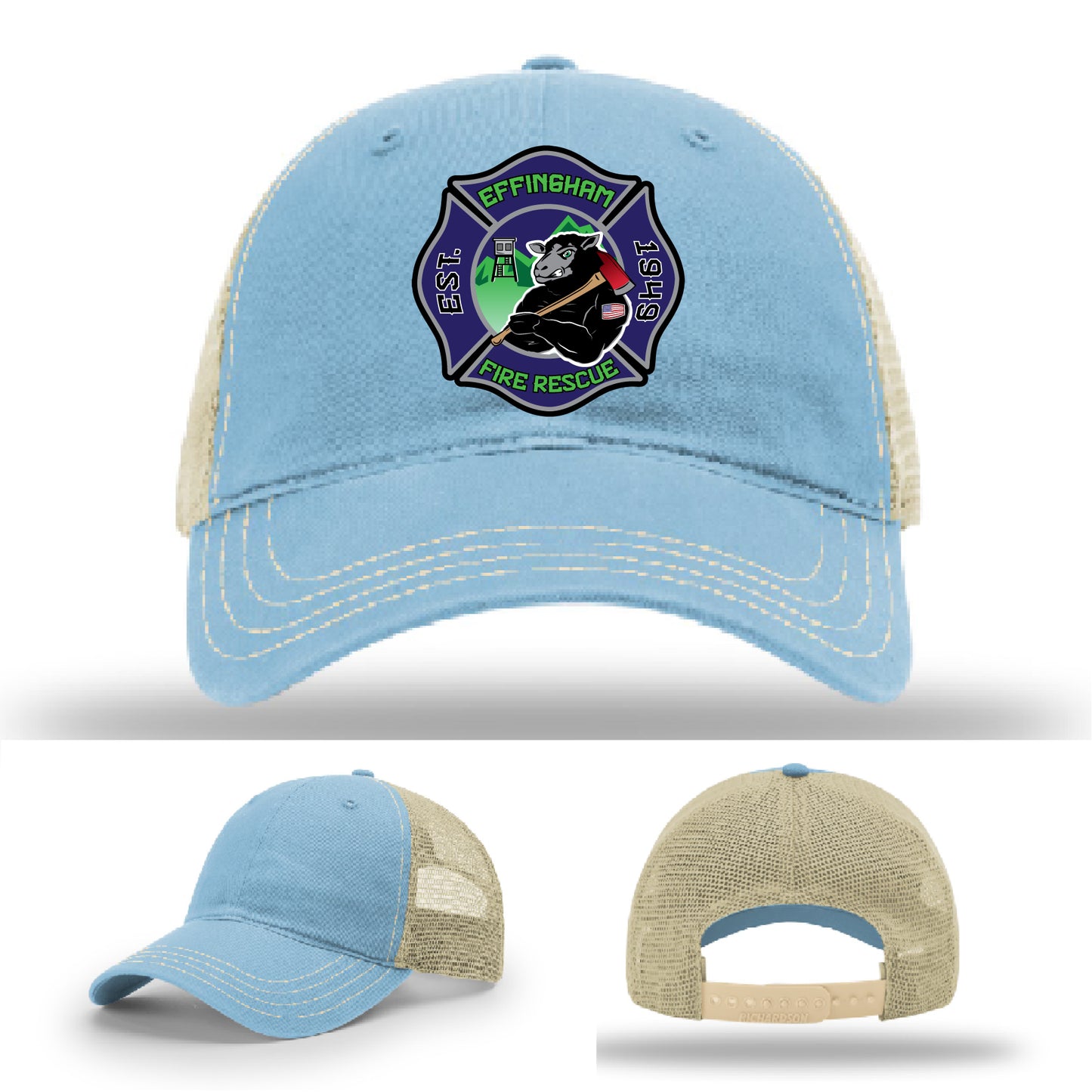 Fire department hat for Effingham Fire Rescue with leather patch