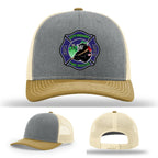 Firehouse gear hat with Effingham Fire Rescue leather patch design
