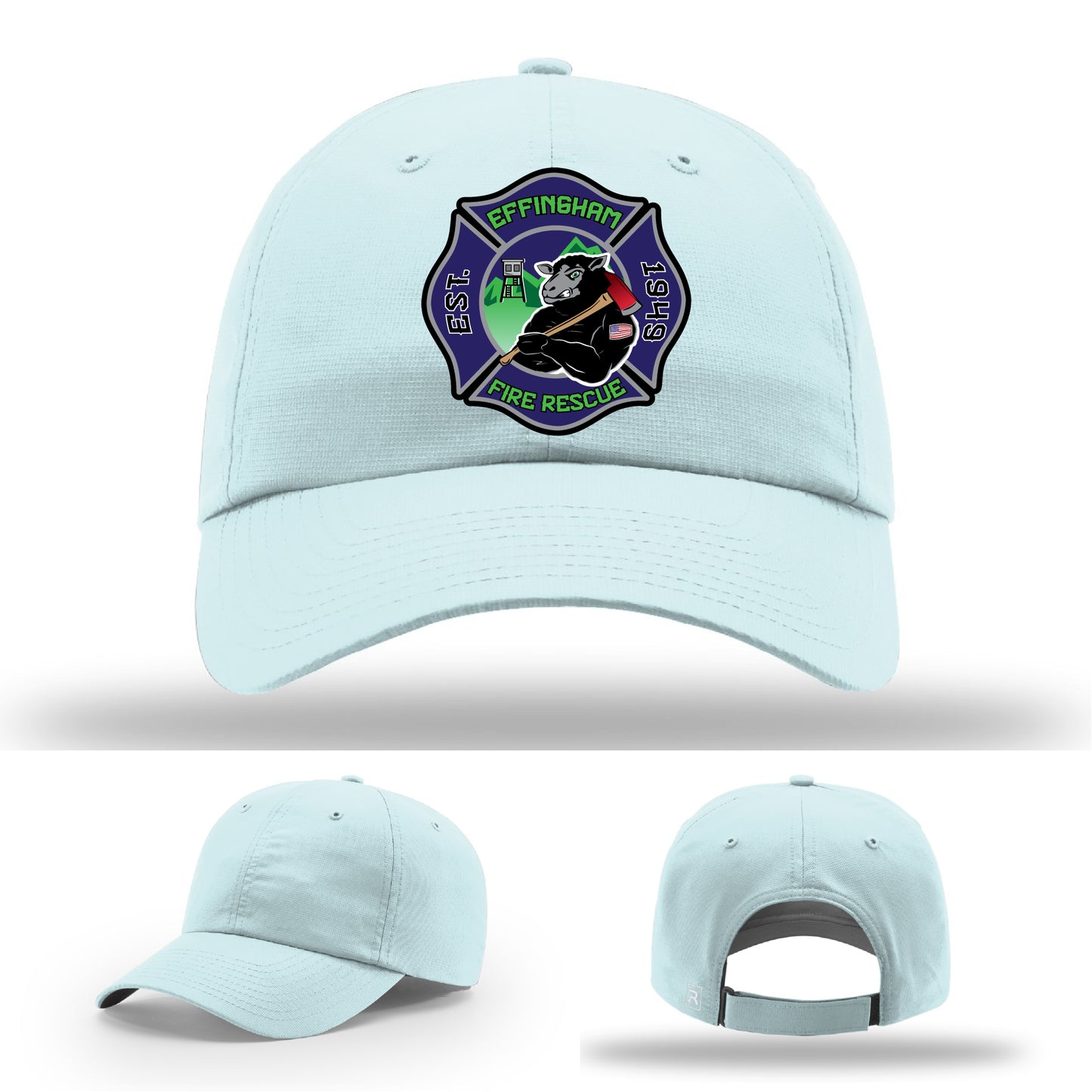 Effingham Fire Rescue firefighter hat sharp custom leather design
