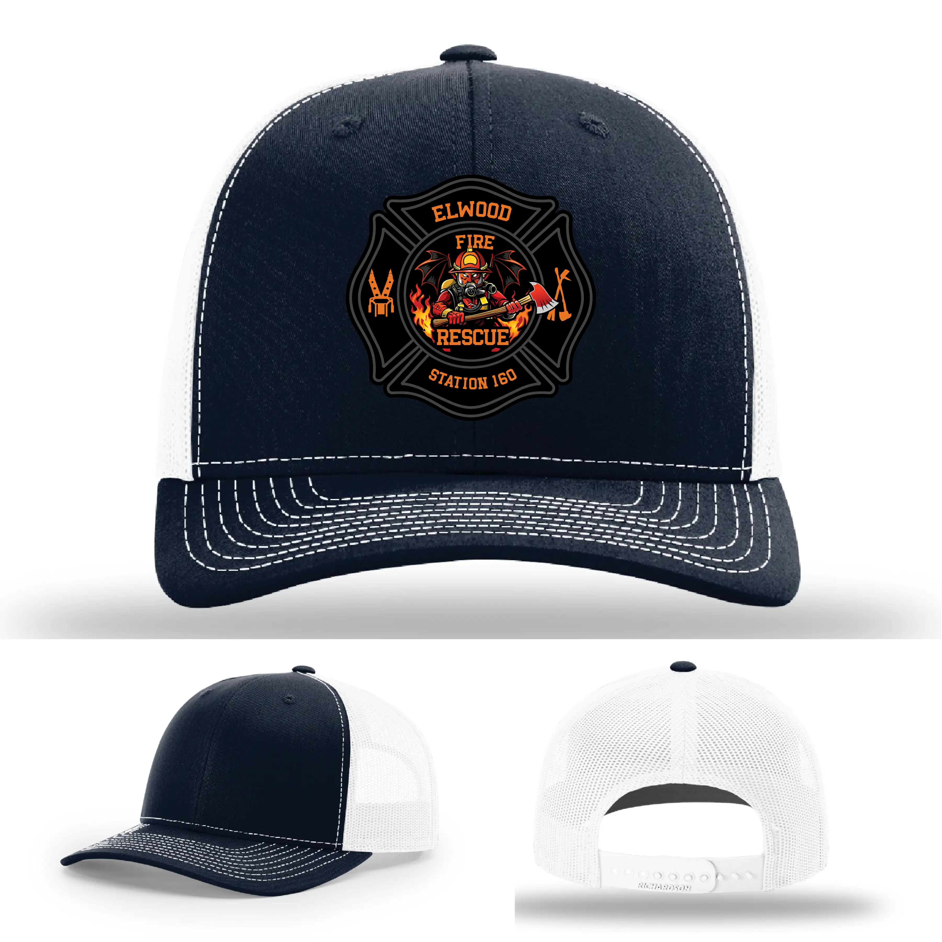 Adjustable Elwood Fire Rescue firefighter patch hat