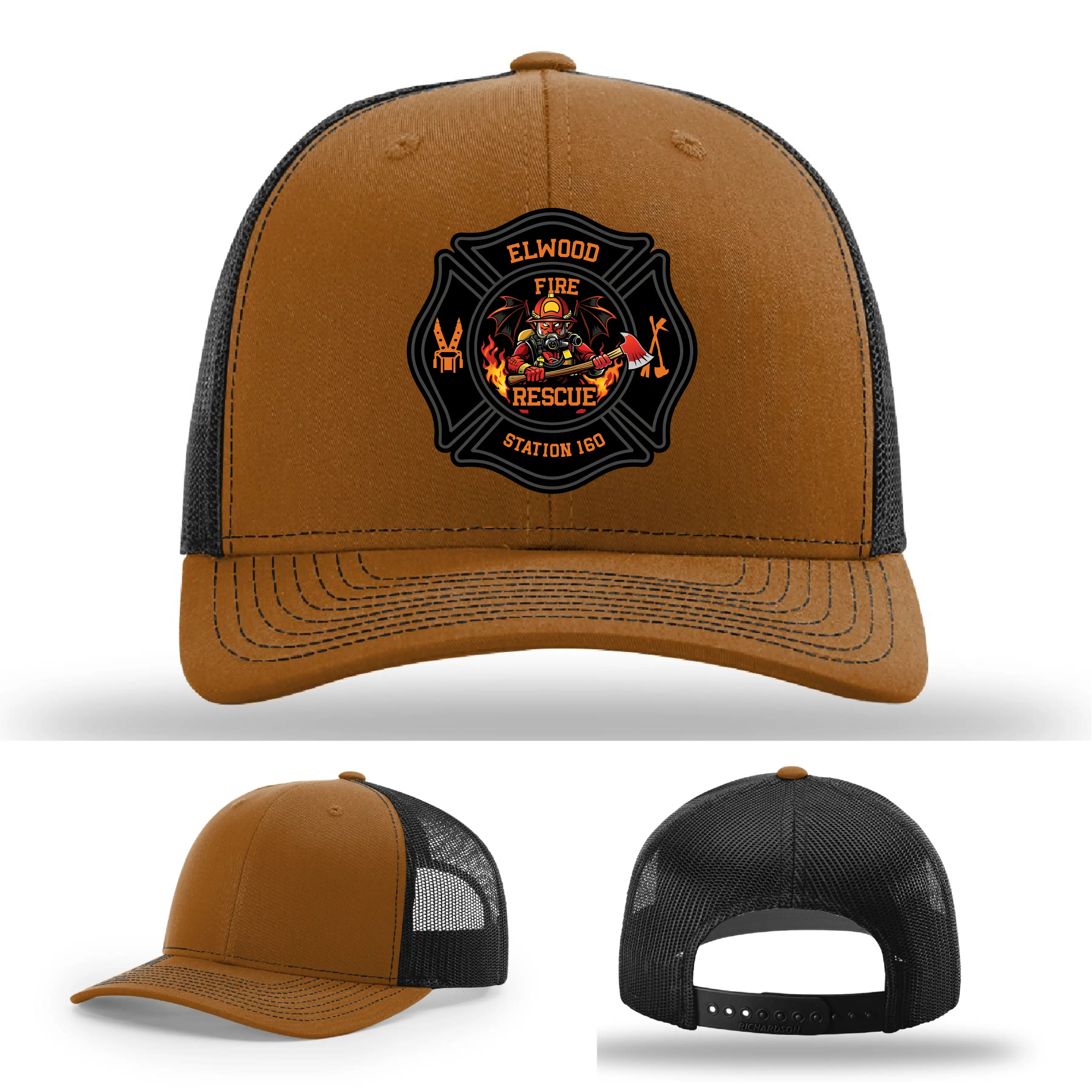 Back view of Elwood Fire Rescue firefighter cap