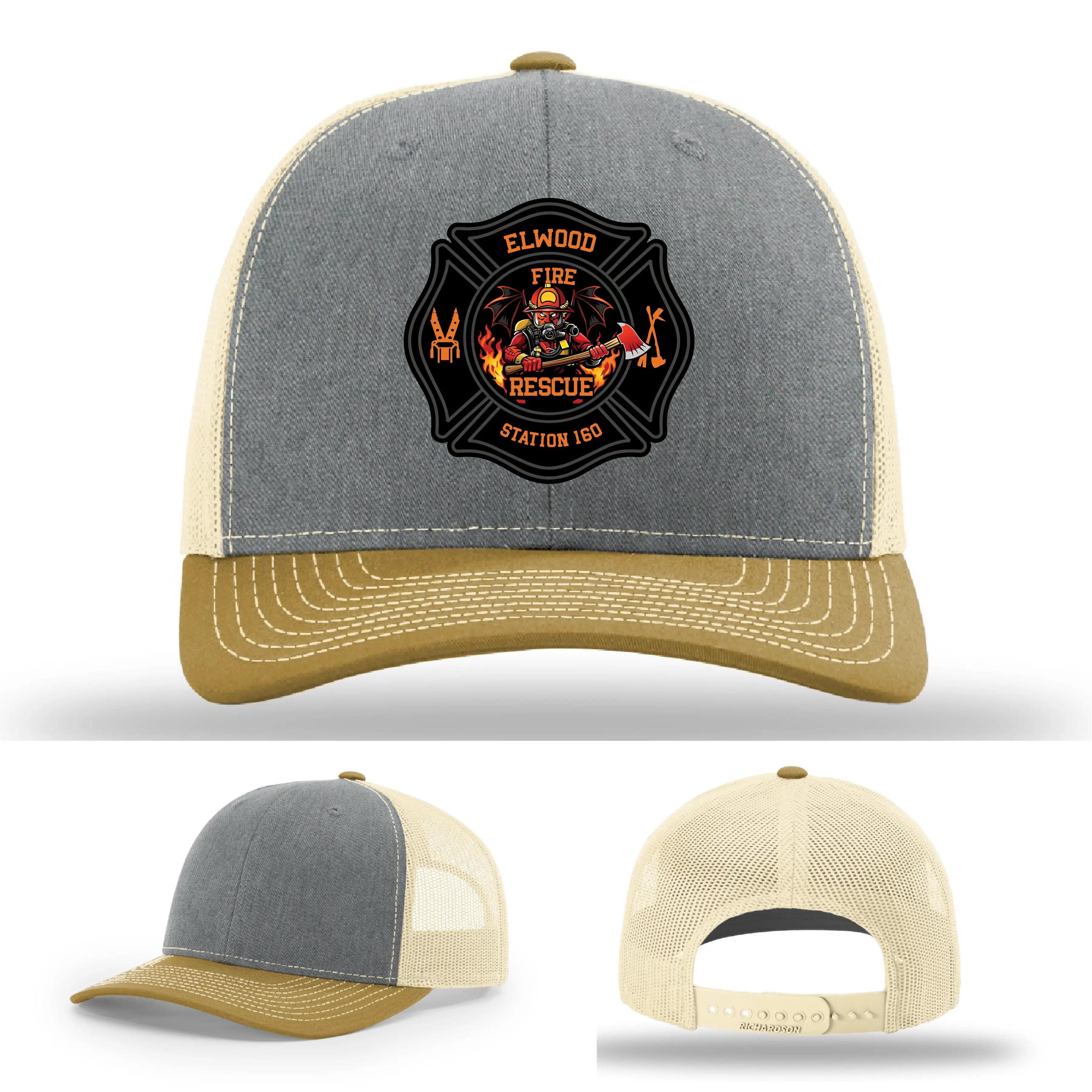 Elwood Fire Rescue hats in multiple available styles