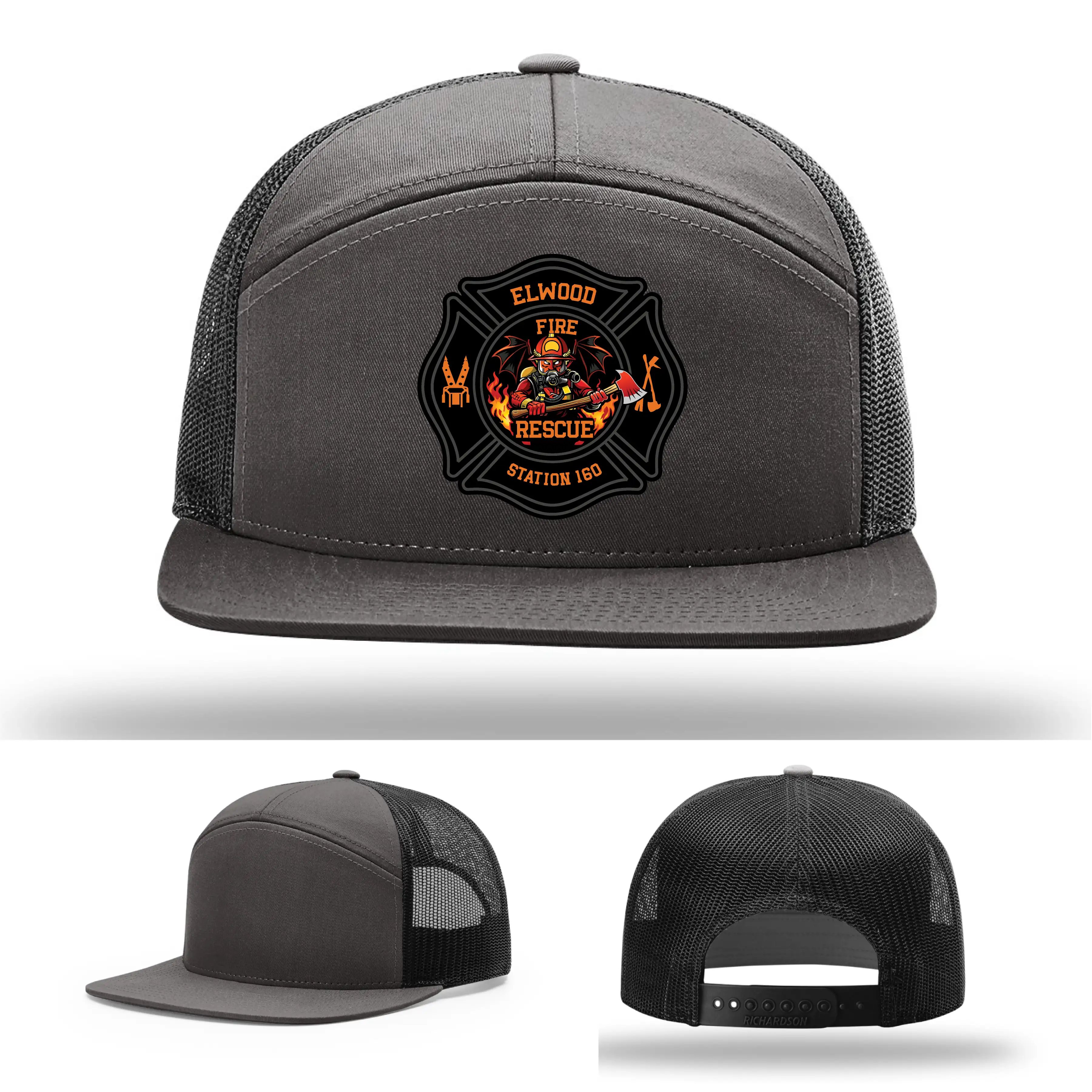Leather patch cap for Elwood Fire Rescue members