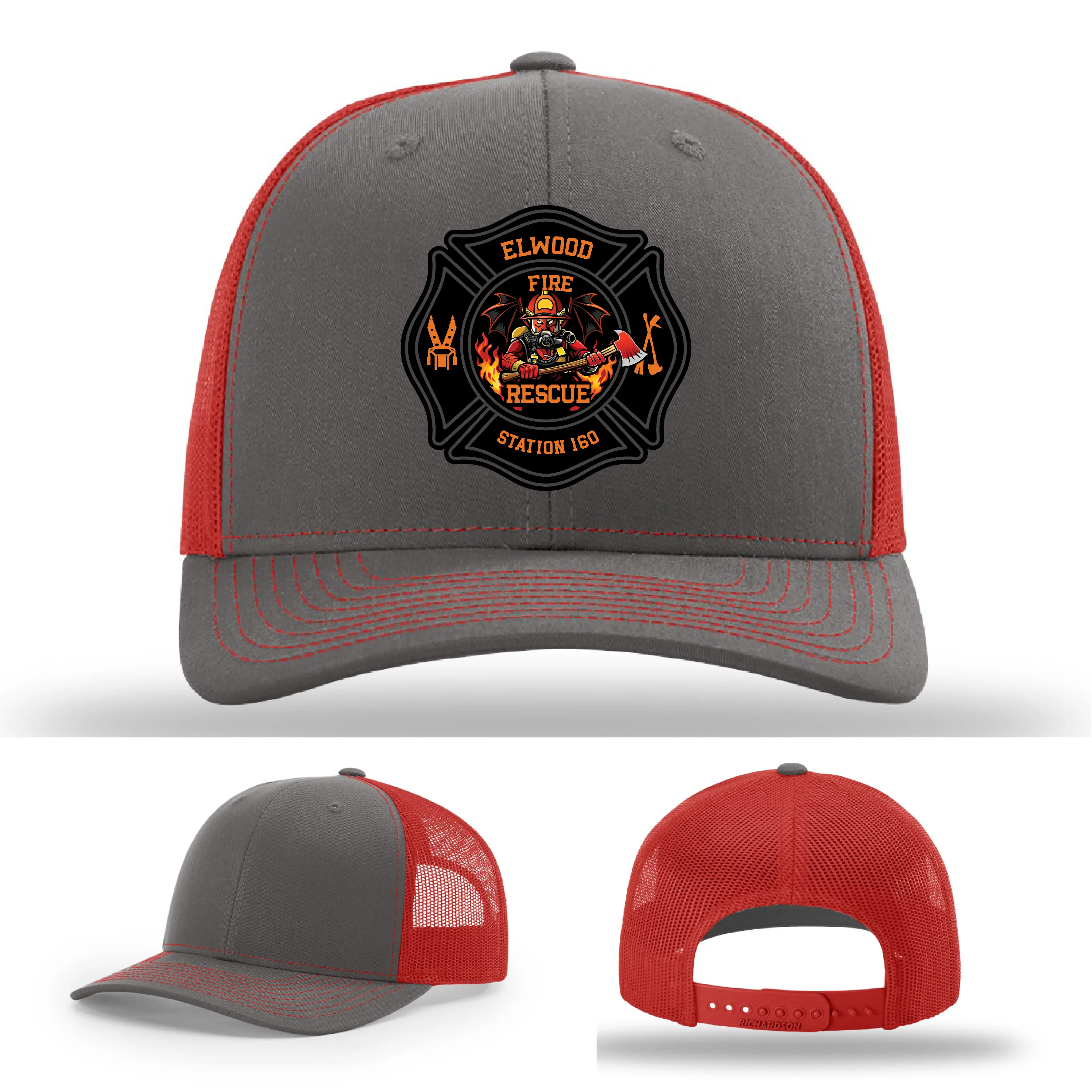 Leather patch hat for Elwood volunteer firefighters