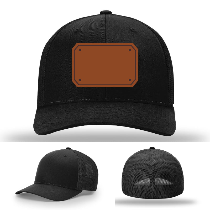EMT leather patch hat variant showing customizable front patch