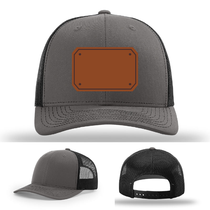EMS gear hat front shot with sharp leather patch detail