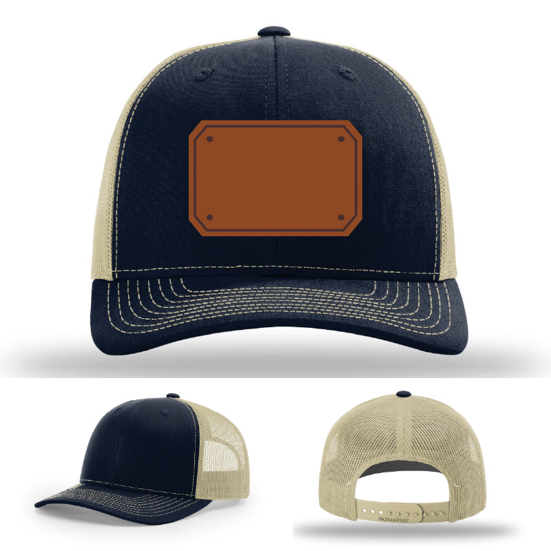 EMS station duty hat with durable customizable leather patch