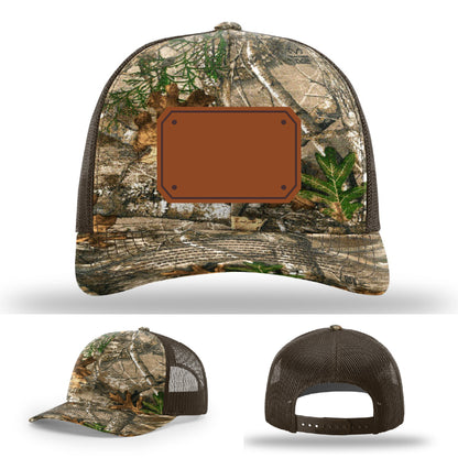 Paramedic apparel hat showing full grain leather patch detail