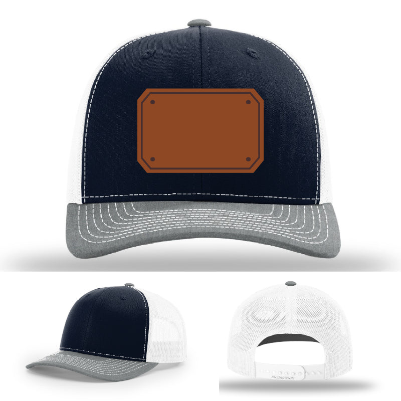 EMT duty hat front view with professional leather patch layout