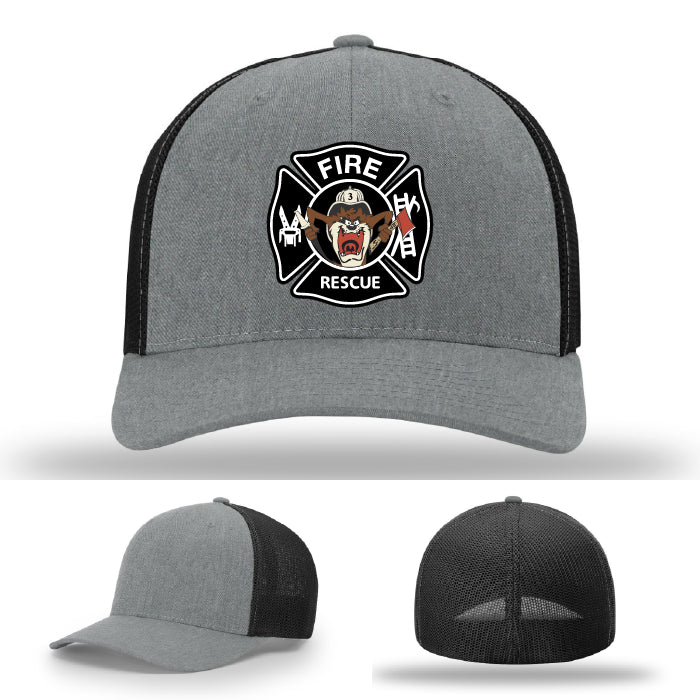 firefighter department hat showing fabius park identity