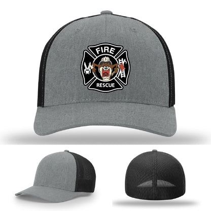firefighter department hat showing fabius park identity