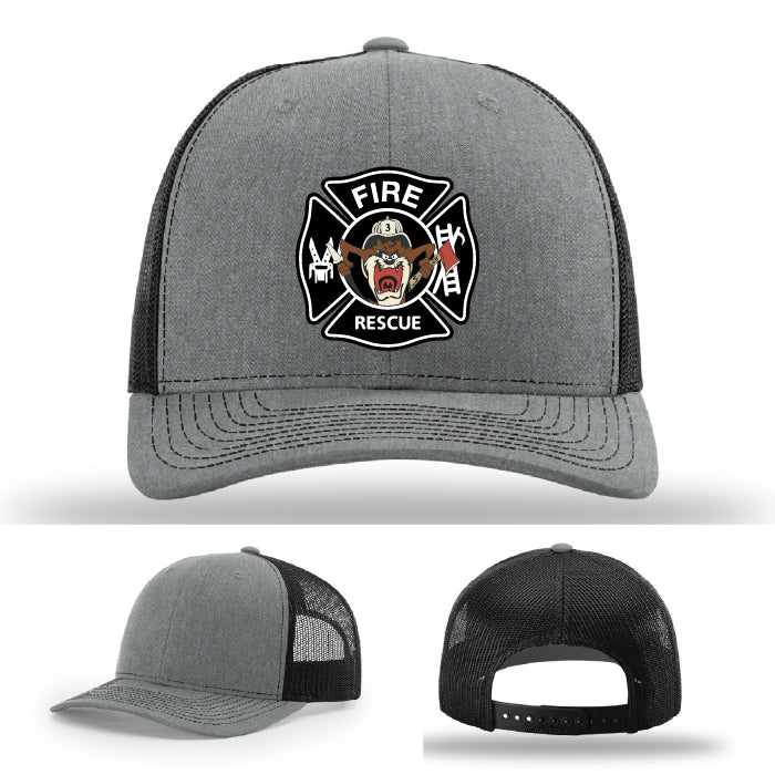 custom leather patch hat for fabius park fire