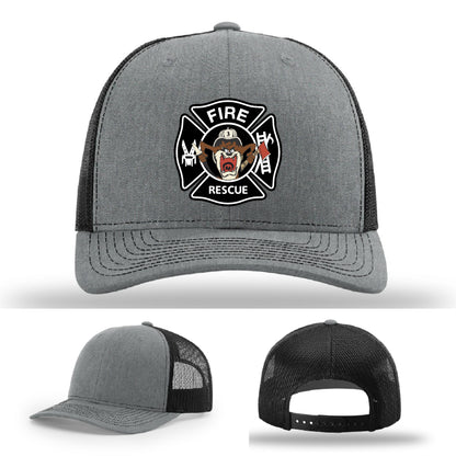 custom leather patch hat for fabius park fire
