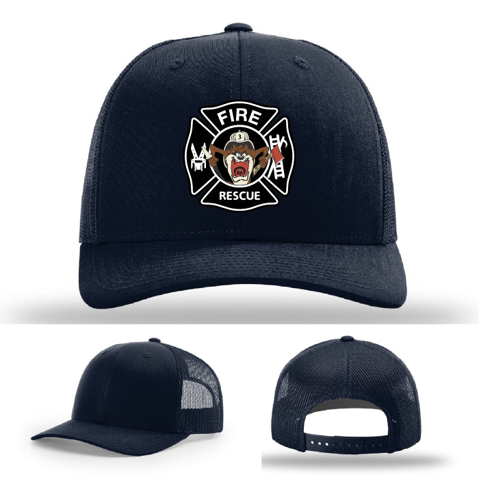 custom hat representing fabius park firefighters