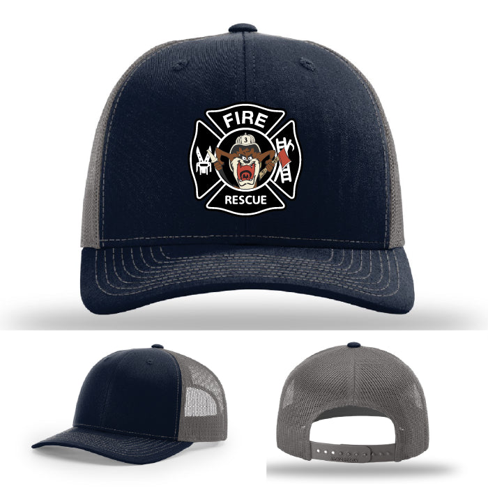 fabius park fire department leather patch hat