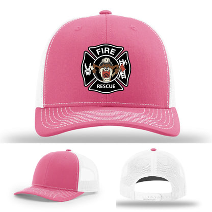 leather patch hat supporting fabius park firefighters