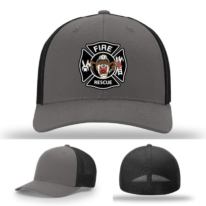 firefighter hat with fabius park leather patch