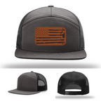 Patriotic firefighter gear hat variant with leather patch design