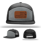Patriotic firehouse hat variant with leather patch flag and tools