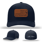 Patriotic firefighter station hat variant with leather patch