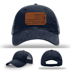 Firehouse gear hat variant with American flag leather patch