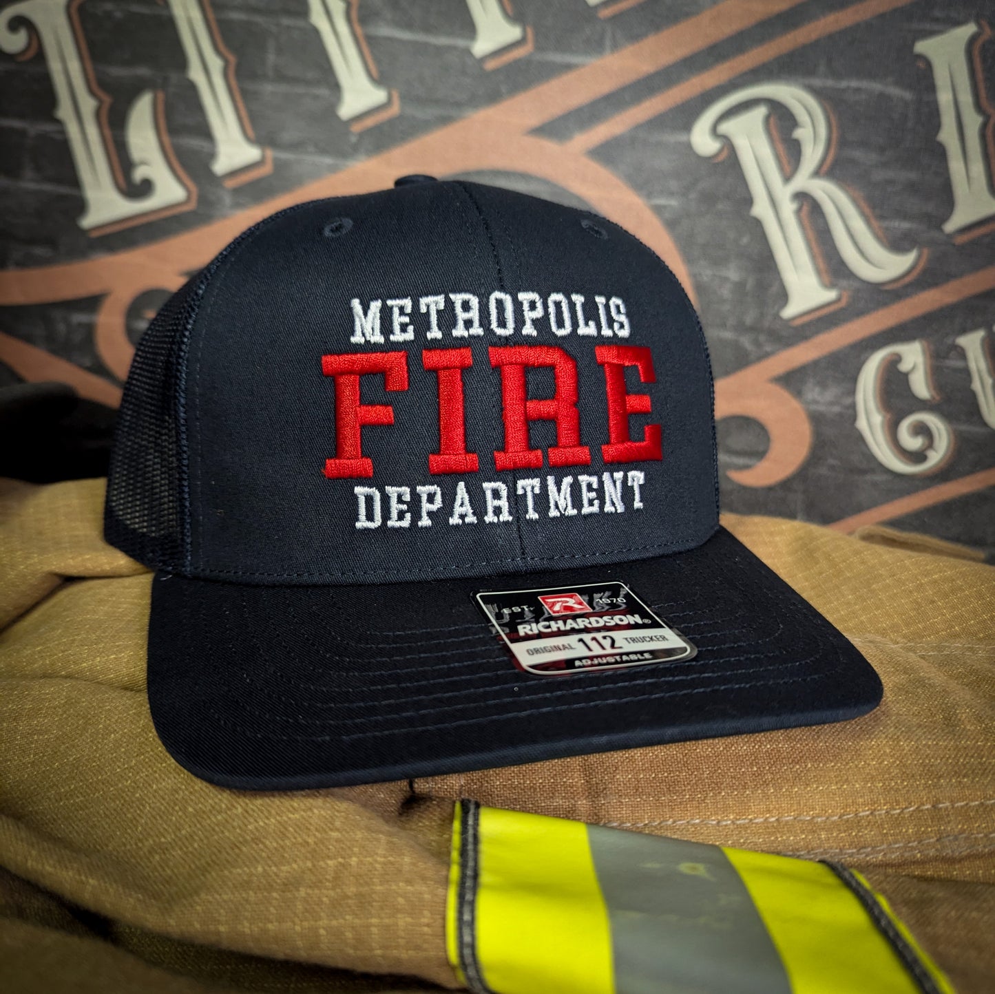 embroidered firefighter hat showcasing department identity