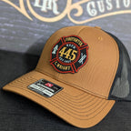 Custom firefighter gear hat with full color Maltese Cross design
