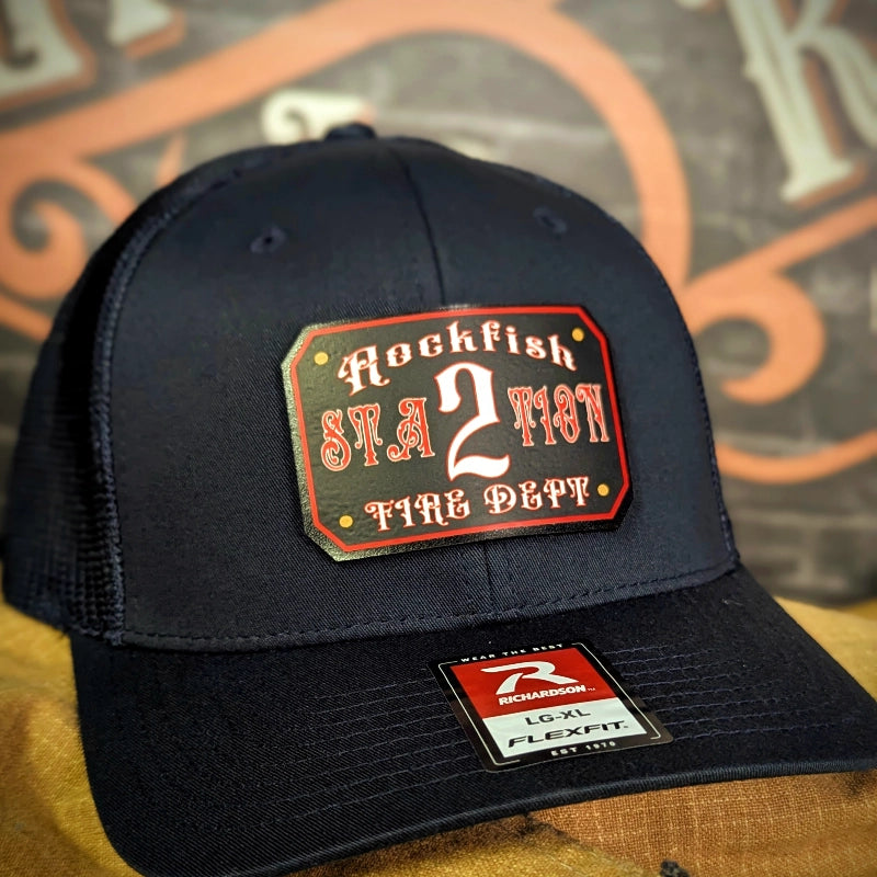 Fire department station hat with full color passport patch