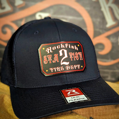 Fire department station hat with full color passport patch