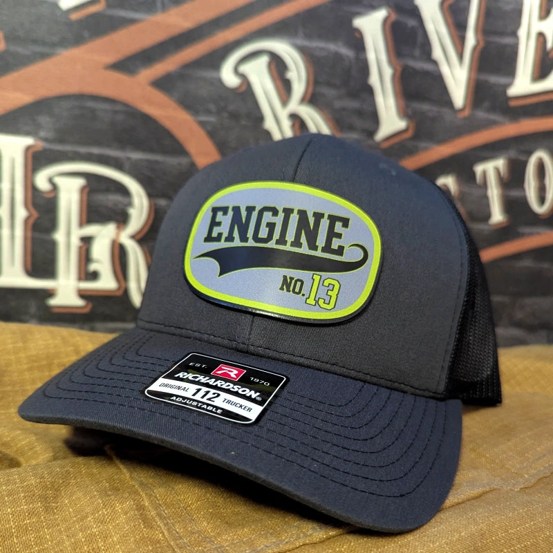 Firefighter apparel hat with bold full color passport patch