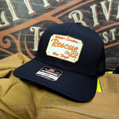 Station hat customized with full color passport leather patch