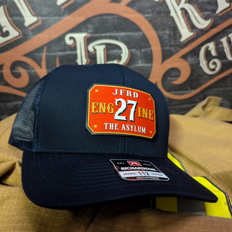Station hat featuring personalized full color passport patch