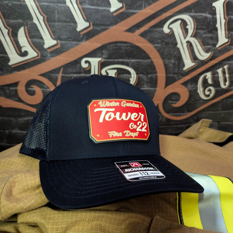 Firefighter hat carrying custom full color passport leather patch