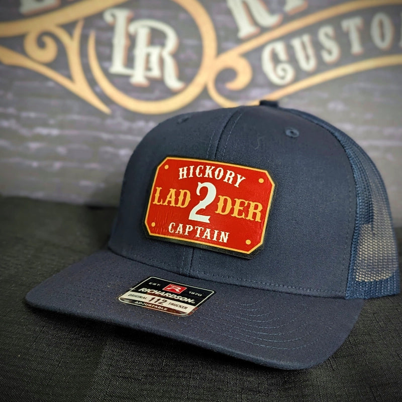 Firehouse hat designed with full color passport leather patch