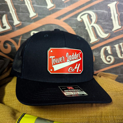 Firefighter hat displaying custom full color passport patch