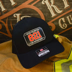 Custom firefighter hat with full color passport leather patch